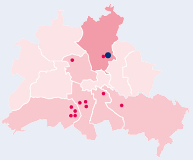 Berlinkarte Standorte Karte Berliner Allee / Liebermannstraße
